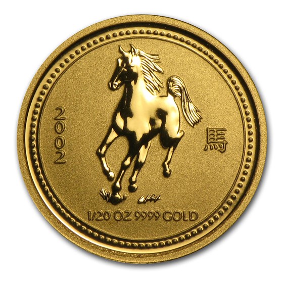 2002 Australia 1/20 oz Gold Lunar Horse BU (Series I) 2002 Australia 1/20 oz Gold Lunar Horse BU (Series I)